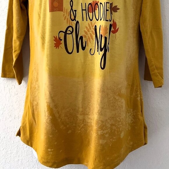 PUMPKIN SPICE OMBRE BLEACHED T-SHIRT TOP LIGHTWEIGHT - Picture 11 of 12